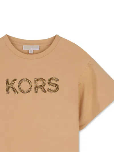 Michael Kors Logo-print T-shirt In Brown