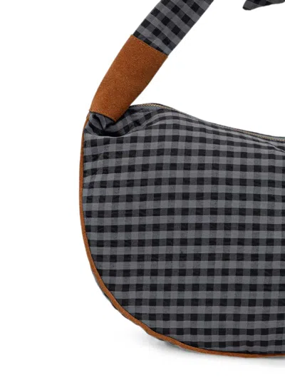 Sessun Mini Lango Gingham-check Shoulder Bag In Gray
