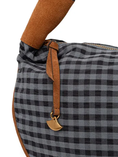 Sessun Mini Lango Gingham-check Shoulder Bag In Gray