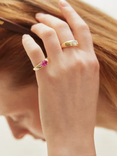 Baublebar Cigar Band Custom Birthstone Ring In Silver