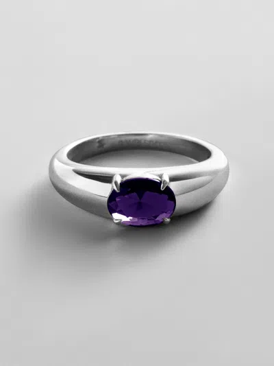 Baublebar Cigar Band Custom Birthstone Ring In Silver