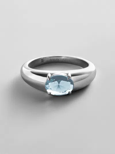 Baublebar Cigar Band Custom Birthstone Ring In Silver
