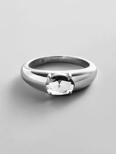 Baublebar Cigar Band Custom Birthstone Ring In Silver