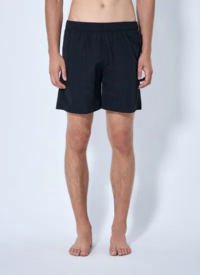 Moncler Logo-patch Elasticated-waist Swim Shorts In Blue