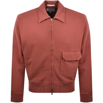 Norse Projects Loopback Full Zip Sweatshirt Red In Red