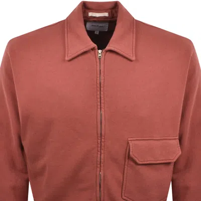 Norse Projects Loopback Full Zip Sweatshirt Red In Red