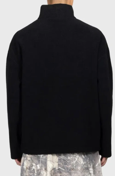 Pleasures Onyx Oversize Half Zip Fleece Pullover In Black