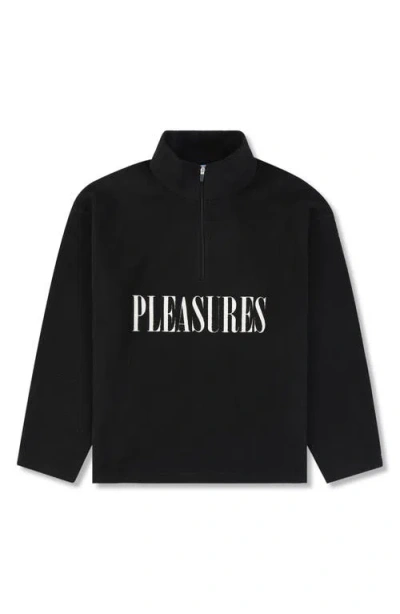 Pleasures Onyx Oversize Half Zip Fleece Pullover In Black