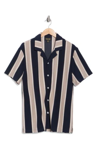 Truth Textured Stripe Camp Shirt In Pattern