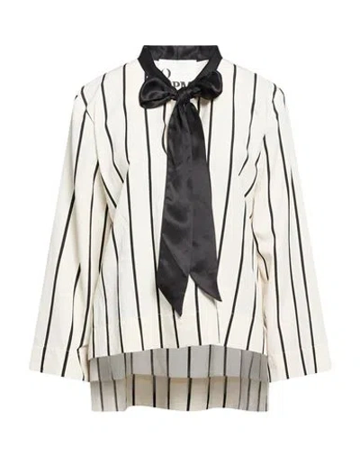 8pm Cabrillo-a Vertical-stripe Blouse In Neutral