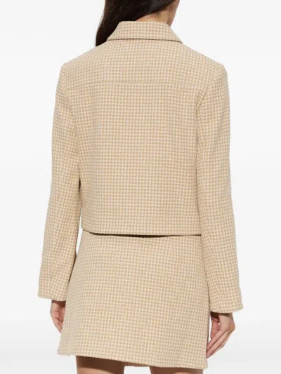 By Malene Birger Annie Houndstooth-pattern Cropped Jacket In Neutral