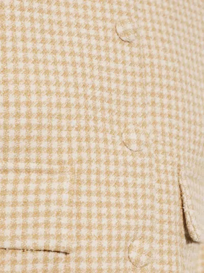 By Malene Birger Annie Houndstooth-pattern Cropped Jacket In Neutral