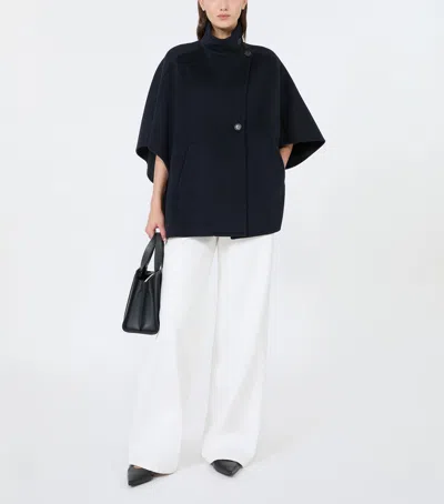 Max Mara Oversize Cashmere Cape In Blue