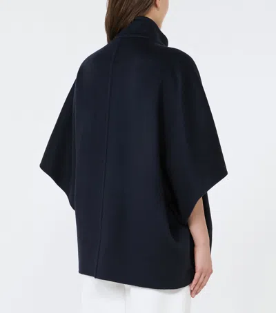 Max Mara Oversize Cashmere Cape In Blue
