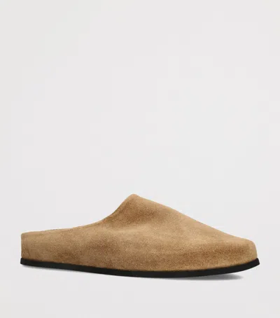 Dear Frances Suede Vico Clogs In Brown