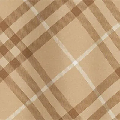 Burberry Check Panel Wool Silk T-shirt In Brown