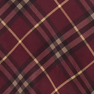 Burberry Check Panel Wool Silk T-shirt In Burgundy
