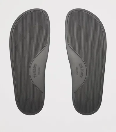 Burberry Check Slides In Gray