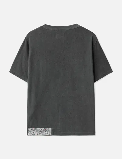 Nòmarhythm Textile Patchwork Garment Dyed Tee Shirt In Gray