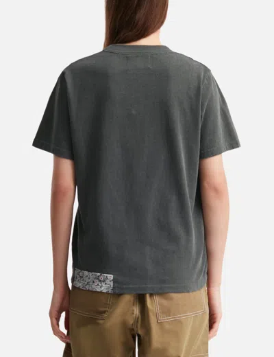 Nòmarhythm Textile Patchwork Garment Dyed Tee Shirt In Gray