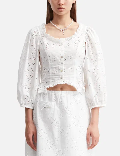 Sandy Liang Palisade Top In White