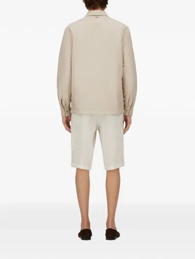 Herno Suede-effect Padded Jacket In Neutral