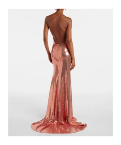 Alex Perry Open-back Sequined Gown In Brown
