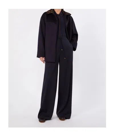 Max Mara Drawstring Wide-leg Trousers In Multi