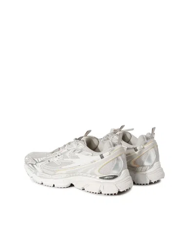 Off-white Light Grey And Silver Sneakers With Mesh In White