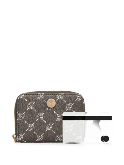 Joop Patterned Zip Wallet In Brown