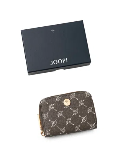 Joop Patterned Zip Wallet In Brown