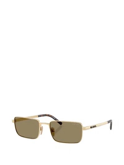 Prada Rectangle-frame Sunglasses In Gold