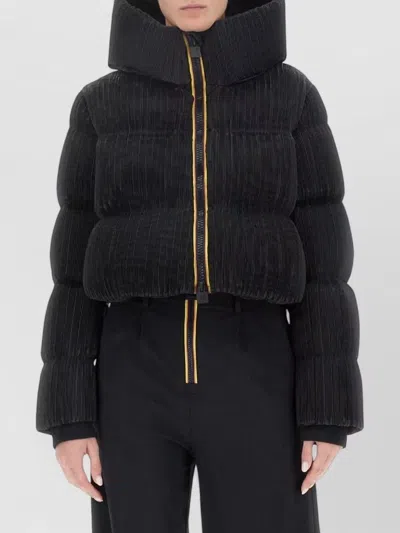 K-way Brien High Collar Padded Regular Coat In Black