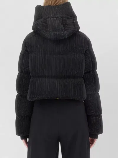 K-way Brien High Collar Padded Regular Coat In Black