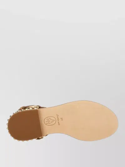 Ash Patsy Bis Croc Printed Embellished Flat Sandal In Brown