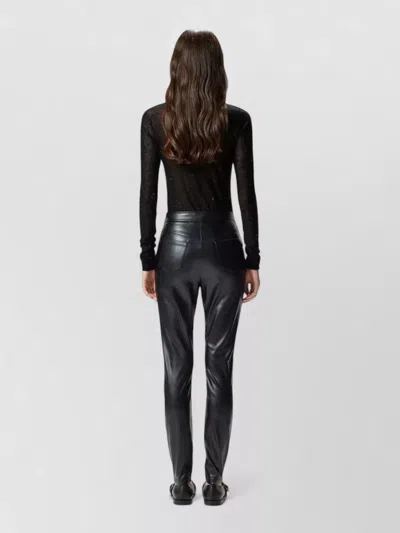 Pinko High-waisted Panel Trousers With Ruched Detailing In Black