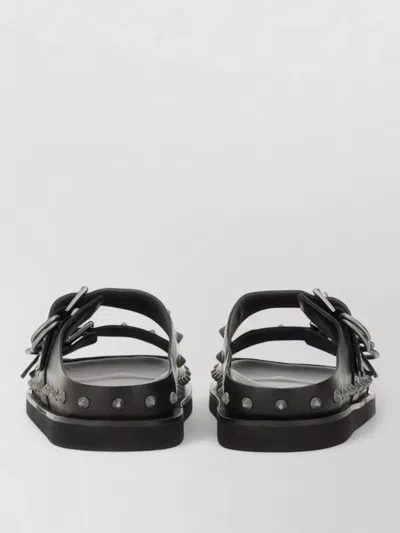 Ash Urus Flat Sole Open Toe Slides In Black