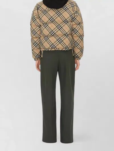 Burberry Check Ambleside High Collar Puffer Coat In Neutral