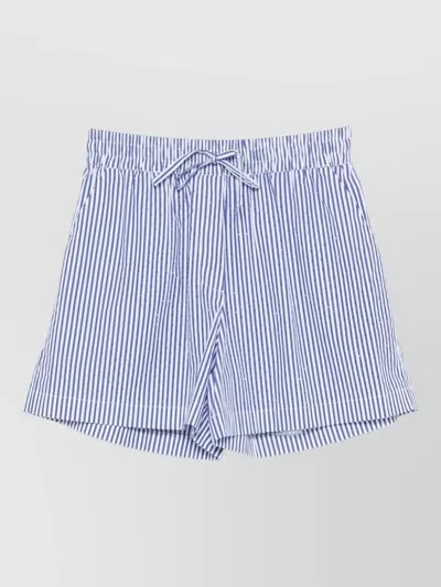 P.a.r.o.s.h Cotton Shorts Elastic Waistband Vertical Stripes In Blue