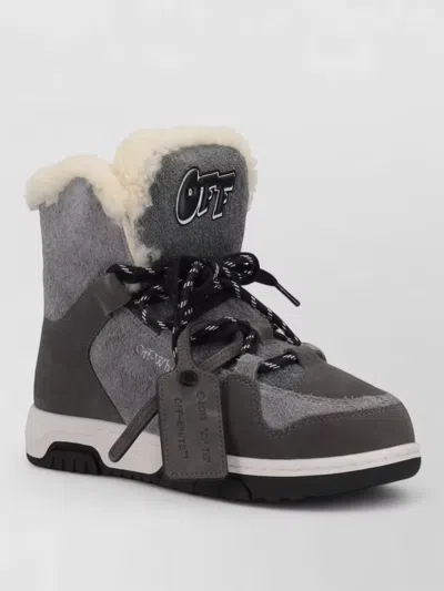Off-white Winter Sneaker Boot Ankle Height Rubber In Gray
