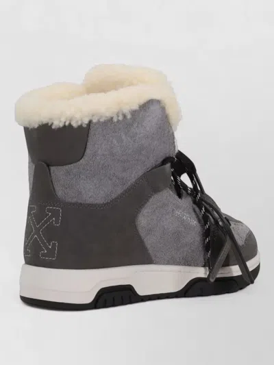 Off-white Winter Sneaker Boot Ankle Height Rubber In Gray