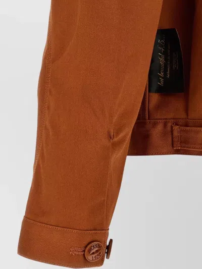 Undercover X Dickies Asymmetric-stitch Logo-patch Jacket In Brown