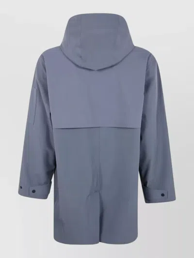 Rains Suva Hooded Softshell Jacket Multiple Pockets In Blue