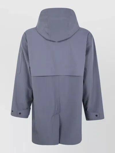 Rains Suva Hooded Softshell Jacket Multiple Pockets In Blue