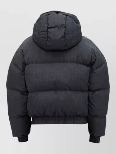 Msgm Themwave Hooded Down Jacket Oversized In Black