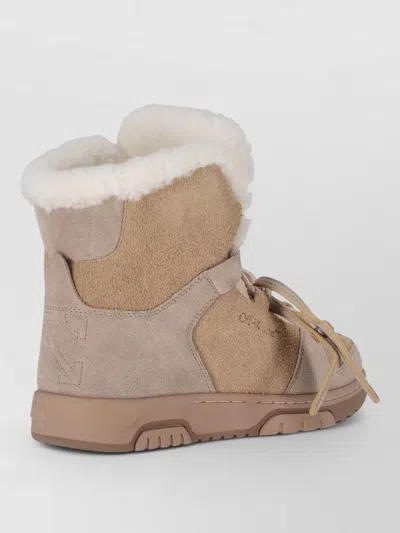 Off-white Winter Sneaker Boot Round Toe Rubber Sole In Multi