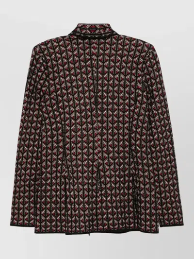 Diane Von Furstenberg Tailored Single-breasted Jacket With Geometric Pattern In Brown