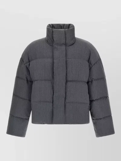 Entire Studios Wool Down Jacket High Collar Quilted In Gray