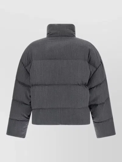 Entire Studios Wool Down Jacket High Collar Quilted In Gray