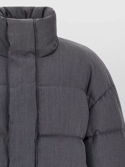 Entire Studios Wool Down Jacket High Collar Quilted In Gray